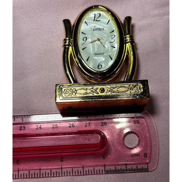 Timex Other - Vintage Timex Vanity Mirror Gold Tone Quartz In Working Condition